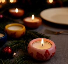 Modern Tea Light Holders Made of Ceramic in Set of 4