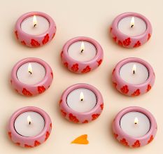 Modern Tea Light Holders Made of Ceramic in Set of 4
