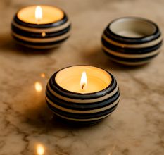 Handmade Tea Light Holder Made of Premium Ceramic in Set of 4