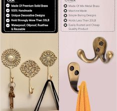 Golden Wall Brass Decorative Hook - Pack of 3