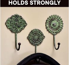 3 Pieces Brass Antique Wall Hooks for Hanging