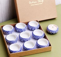 Handmade Tea Light Holder Made of Premium Ceramic in Set of 9
