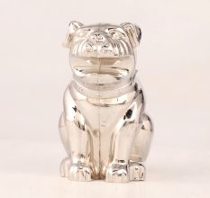 Handmade Small Metal Dog in Silver Shiny Finish