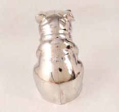 Handmade Small Metal Dog in Silver Shiny Finish