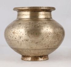 Handcrafted Antique Brass Holy Water Pot for Decor