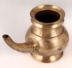 Antique Brass Water Pot with Spout for Hindu Rituals