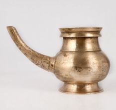 Antique Brass Water Pot with Spout for Hindu Rituals