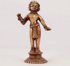 Small Brass Statue of Goddess Radha for Worship
