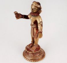 Small Brass Statue of Goddess Radha for Worship