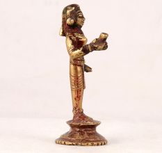 Small Brass Statue of Goddess Radha for Worship