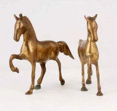 Handcrafted Brass Horse Statue for Decor in Pair of 2