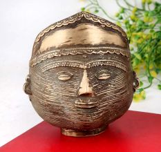 Handcrafted Brass Tribal Pen Stand in Antique Finish