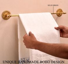 Handmade Brass Towel Hanger in Golden Finish