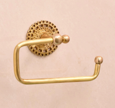 Handcrafted Brass Hanger for Bathroom in Set of 4