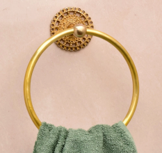 Handcrafted Brass Hanger for Bathroom in Set of 4
