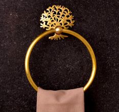 Handcrafted Premium Brass Tree Hanger in Set of 4