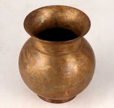 Antique Brown Brass Holy Water Pot for Rituals