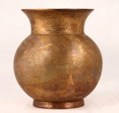 Antique Brown Brass Holy Water Pot for Rituals