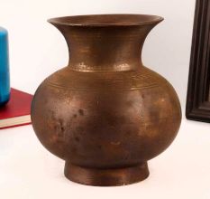 Vintage Brown Brass Water Pot for Home Decoration