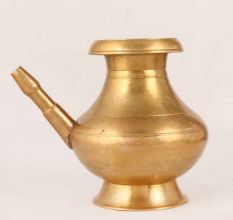 Glossy Golden Brass Water Pot with Spout