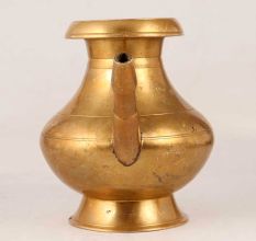Glossy Golden Brass Water Pot with Spout