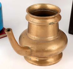 Golden Finish Brass Water Pot with Spout for DÃ©cor