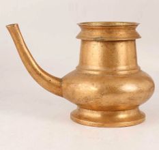 Golden Finish Brass Water Pot with Spout for DÃ©cor