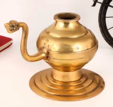 Antique Golden Brass Pot for Indoor Decoration