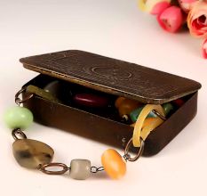 Vintage Rectangle-Shaped Brass Box for Decor