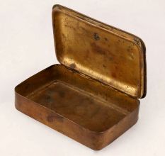 Vintage Rectangle-Shaped Brass Box for Decor