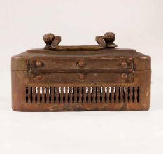 Handmade Vintage Brass Jewelry Box with Engraving