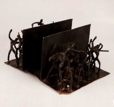 Vintage Brass Book Stand in Dark Finish