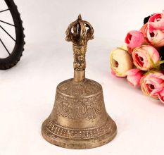 Bell Metal Engraved Temple Bell for Rituals