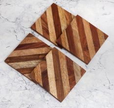 Handmade Wooden Tea Coaster for Home & Office - Pack of 4