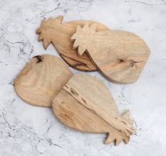 Pineapple Shaped Modern Wooden Tea Coasters - Pack of 4