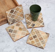 Adorable Premium Quality Wooden Coasters - Pack of 4