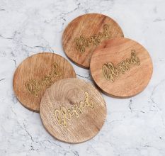 Beautiful Modern Brown Wooden Coasters - Pack of 4