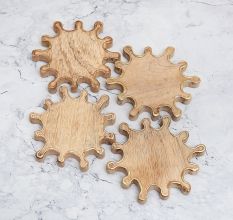Amazing Handmade Brown Wooden Coasters - Pack of 4