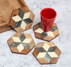 Handmade High Quality Wooden Coasters - Pack of 4