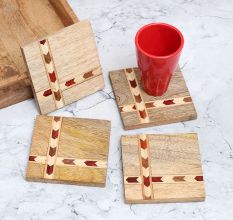 Modern Wooden Coasters for Decoration - Pack of 4