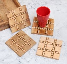 Beautiful Pattern Modern Wooden Coasters - Pack of 4