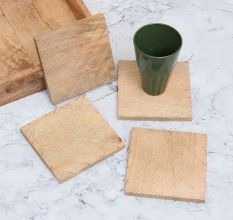 Brown Pattern Premium Wooden Coaster - Pack of 4