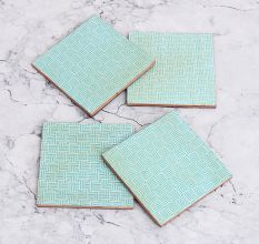Decorative Handmade Wooden Coasters for Decor - Pack of 4