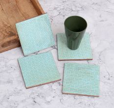 Decorative Handmade Wooden Coasters for Decor - Pack of 4