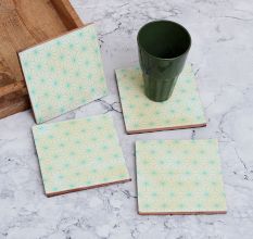 Beautiful Pattern Wooden Coasters for Decor - Pack of 4