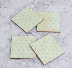 Beautiful Pattern Wooden Coasters for Decor - Pack of 4