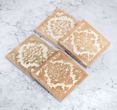 Decorative Handcrafted Wooden Coasters - Pack of 4