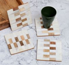Adorable Handcrafted Wooden Coasters - Pack of 4