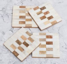 Adorable Handcrafted Wooden Coasters - Pack of 4