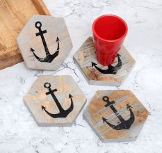 Adorning Coasters Made from Finest-Quality Wood - Pack of 4